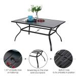 Outdoor Dining Set with Stackable Chair AJUNION Metal Space Restaurant Furniture