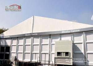 China White Color Wind Resistant Outdoor Exhibition Tents With ABS Hard Wall For 2000 Person factory