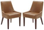 Rivet Modern Leather Dining Chairs , Welt Trimmed Leather And Metal Dining