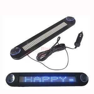 China 12V LED Message Digital Moving Scrolling Car Sign Light Blue color 30*5*1cm Remote control factory