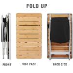 Lightweight Bamboo Tabletop Picnic Storage Cabinet for Outdoor Garden Patio