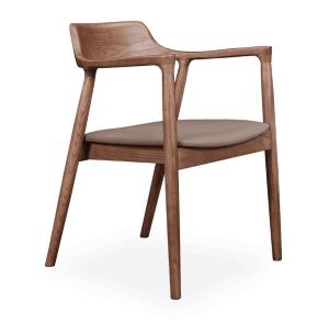 China Restaurant Hotel Furniture Solid Wood Dining Chair with Upholstered Seat and Nordic Modern Style factory