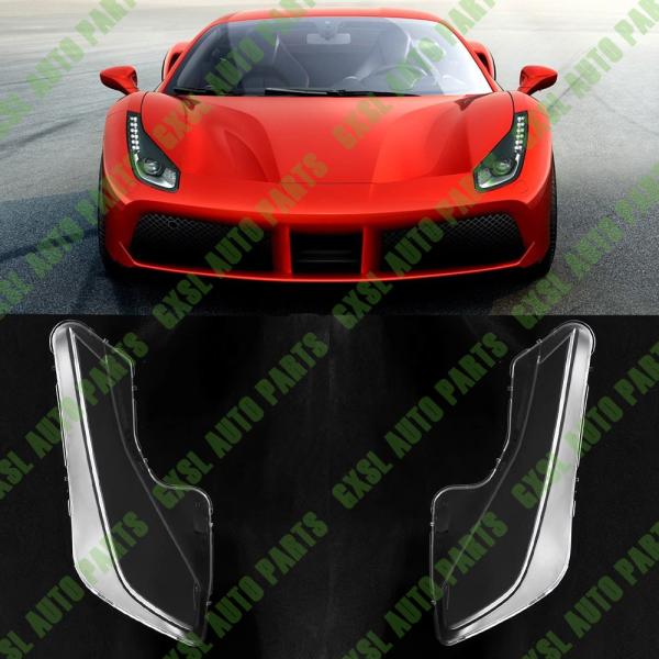 For Ferrari 488 2015-2020 Car Clear Front LED Headlight Lens Cover Replacement