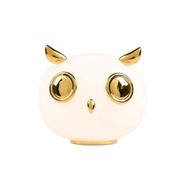 Nordic Owl Ceramic Glass Table Lamp 230*210mm In Modern Style For Children's