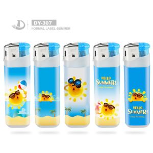 Disposable Custom Logo Electric Gas Lighter Refillable Plastic Smoking Lighter