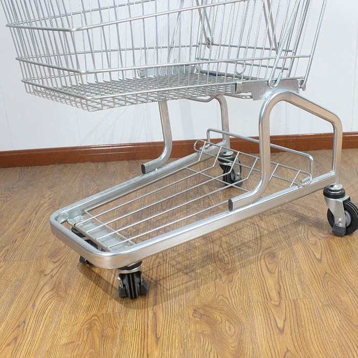 100L Grocery store Rolling Trolley Steel Powder Coating German type Steel Shopping Cart