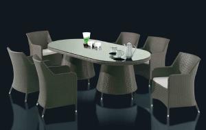 China Outdoor furniture wicker dinning table-9114a factory