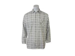 China 180G 100% Cotton Flannel Checked Shirt Off White &amp; Gray Color factory