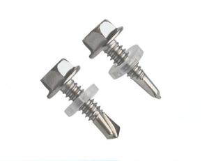 China DIN Standard Stainless Steel Hexagonal Flange Drill Tail Screws with Phillips Drivers factory