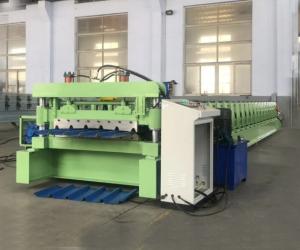 China Trapezoid Steel Roof PPGL Wall Panel Roll Forming Machine 3phases factory