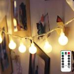Globe String bulb Lights Battery Operated, 16.4ft 50 LED Small Ball Fairy Lights