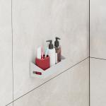 Wall Mounted Japanese Bathroom Organizer Corner Shower Rack No Drilling