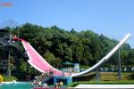 Colorful Exciting Fiberglass Water Slide , Wave Pool Slide 2 Riders Load