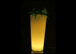 Multi Color LED Illuminated Furniture 240V Light Up Flower Pots PE Coated