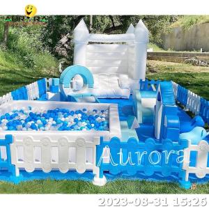 China Outdoor Party Inflatable White Castle Soft Play Equipment Indoor Playground factory