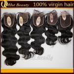 Black Chinese Human Swiss Lace Top Hair Closure Body Wave 4A Grade