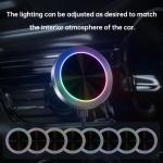 Wireless Car Phone Holder Charger With Aluminium Alloy Texture And RGB Light