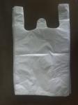 300+160*525mm 15mic White Unprinted Plastic T-Shirt Bag - 1000/Case , HDPE