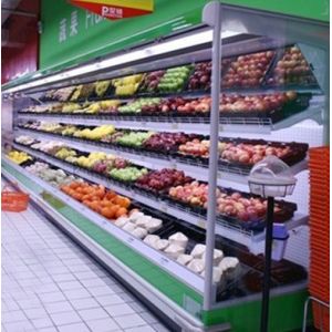 Vegetable / Milk Upright Multideck Open Chiller 2 Degree With Vertical Curtain