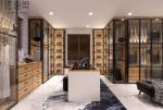 Robust Expansive Stainless Steel Open Walk In Closet With Glass Doors