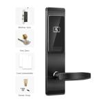 Hotel Magnetic Card Induction Lock Mechanical Key Wooden Smart Door Lock OEM