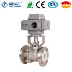 Fluorine Lined Electric Operated Ball Valve Flange Connection Corrosion