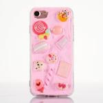 TPU DIY Cartoon Beads Butter Candy Color Back Cover Cell Phone Case For iPhone 7