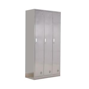 China 3 Doors Stainless Medicine Display Cabinet With Vent Hole Electrostatic Coating factory