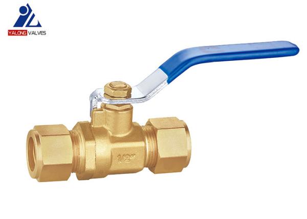 Threaded Connection Copper Ball Valve 1/2 Inch To 3/4 Inch Steel Handle Brass