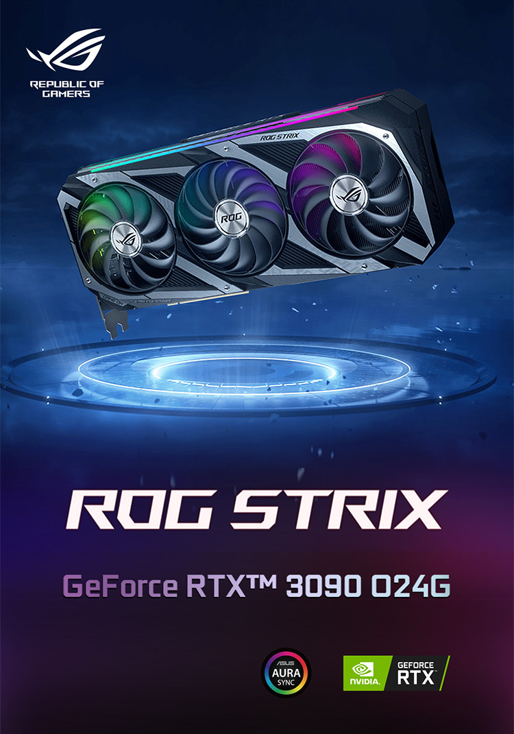 384 Bit ASUS ROG-STRIX-RTX3090-O24G-GAMING Graphics Card 24GB GDDR6 With Overclocking Support