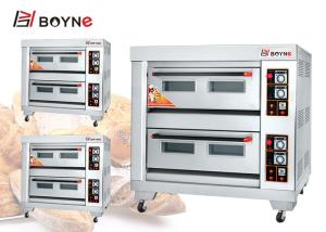 China Three deck Six Trays Gas Oven Bakery Pizza Oven With Stone For Restaurant factory