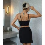 Effortlessly Flirty: Ruffled Backless Tube Top and Mini Skirt ruffled backless