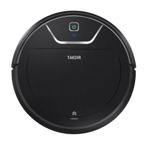 China Wet / Dry Floor Robot Vacuum Cleaner Black With Intelligent APP Remote Control factory