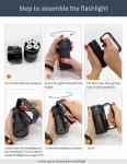 500 Watt Ultra Bright LED Flashlight Red Blue Waterproof For Camping Hiking