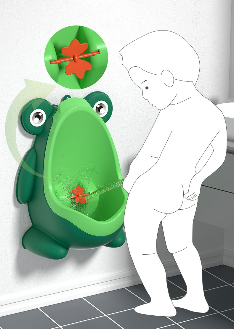 Baby Mobile Toilet Portable Frog Shape Children's Urinal for Boys Animal Pattern Type