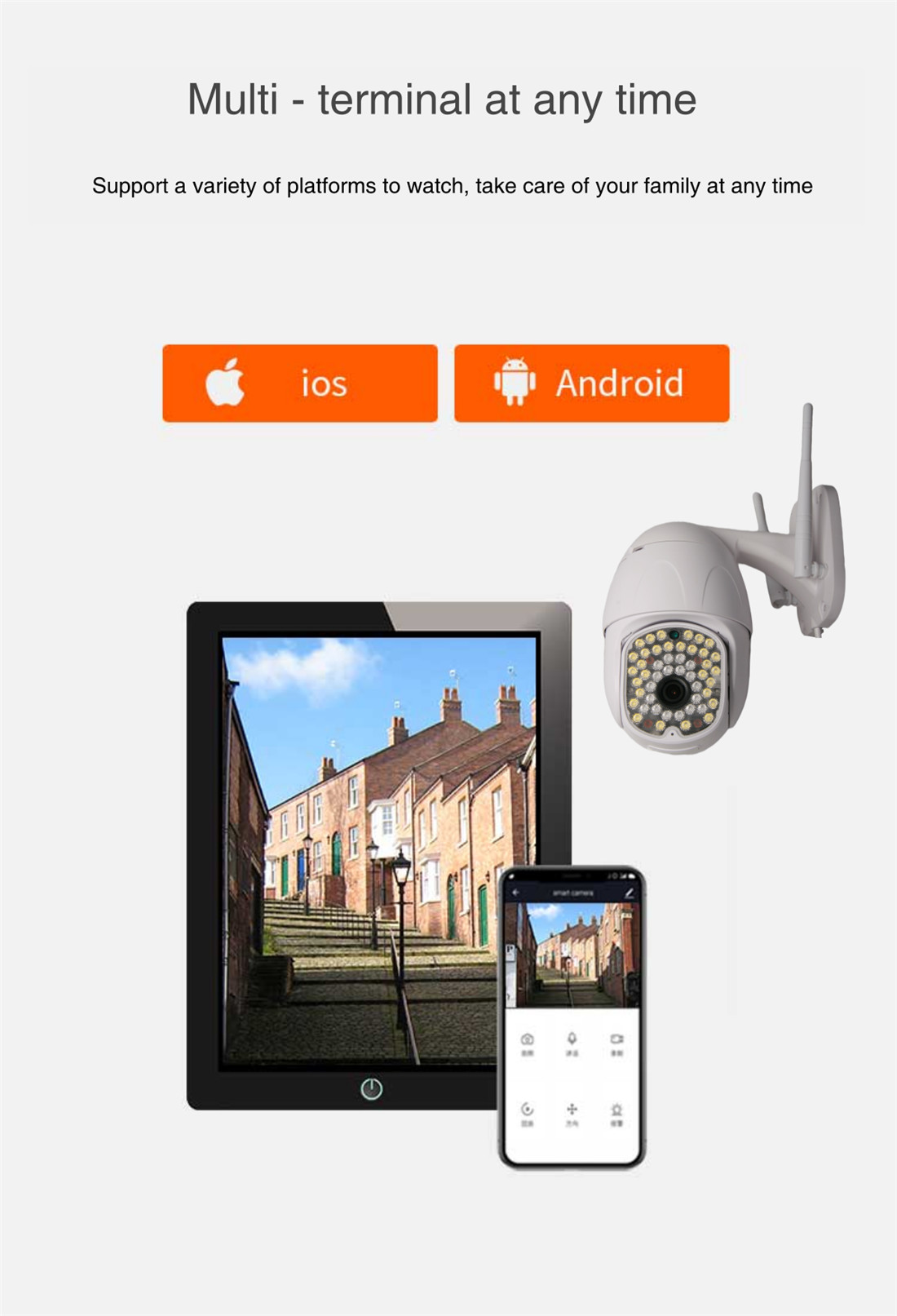 Smart Life APP Outdoor 1080P Security Waterproof Wi-Fi CCTV Camera Powered by Tuya(JV-TY212Q62(Q21))