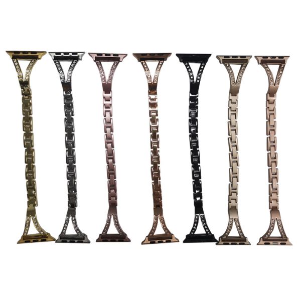 China Apple Huawei  Watch Strap Herringbone Diamond Metal factory