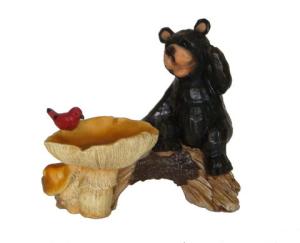 China Bear and Mushroom Resin Water Fountain For Garden / Courtyard Ornaments/garden solar light factory