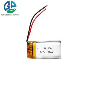 China 401230 3.7v Slim Lipo Battery 100mah 500 Times Cycle Life factory