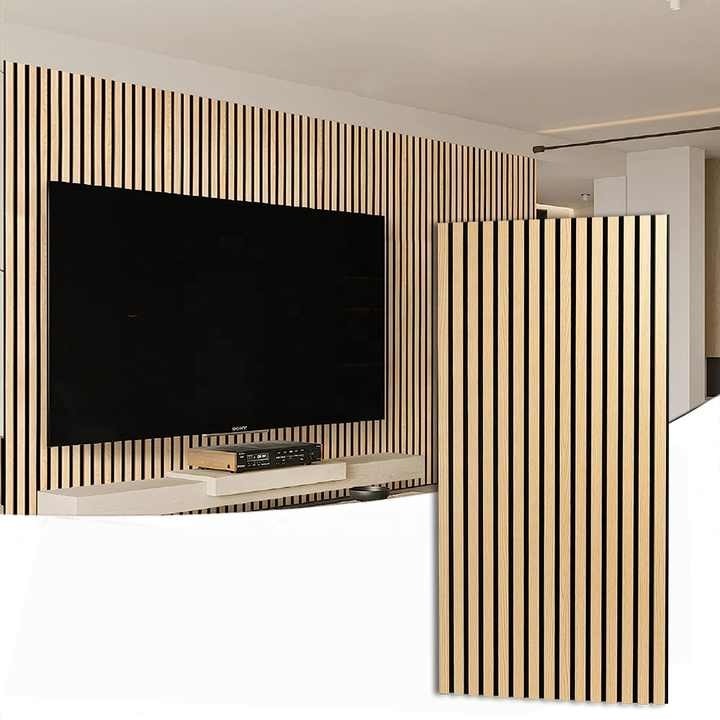 Fireproof Panel Wpc Interior Durable Natural Oak Acoustic Slat Water Proof