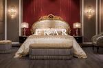 Luxury Cushion Headboard Bed European Royal King Size Bedroom Furniture Solid