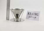 Eco - Friendly Stainless Steel Coffee Dripper Reusable With Separating Stand