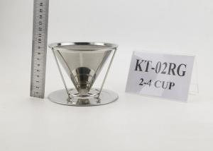 China Eco - Friendly Stainless Steel Coffee Dripper Reusable With Separating Stand factory