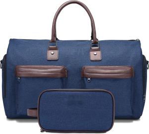 China Carry On Large Blue 2 In 1 Hanging Bag Suitcase Custom Travel Bag With Toiletry Bag factory