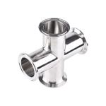 Custom ISO Sanitary Stainless Steel 304 316 4 Way Pipe Fitting Welding Clamped