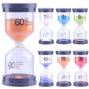 China Safety Colorful 1 3 5 Minute Hourglass Sand Timer For Kids Game on sale