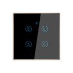 4 Gang EU UK Standard Touch Aluminum Frame Smart Timer Switch 4 Gang Smart