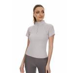 Pink Gray Nylon Horse Riding Base Layer Top Women Equestrian Clothing