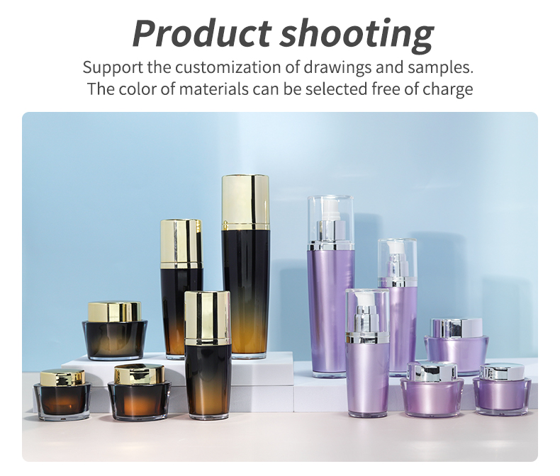 30ml 60ml 100ml Purple Empty Skincare Bottles Luxury Lotion Pump Bottle With Acrylic Base Material