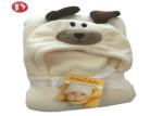 Soft Baby Hooded Blanket Microplush Swaddle Cute Animal Design For Kids